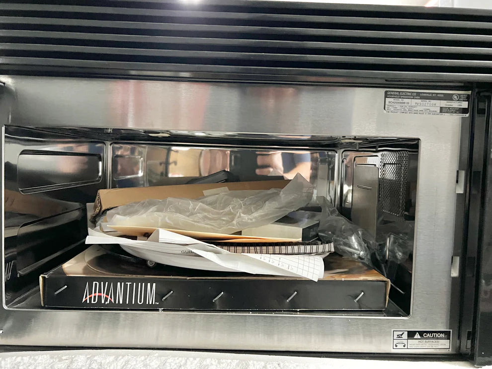 30 Inch GE Advantium Microwave Speed Oven , 220V, Black, Over the Range , * New Open Box *  Speed Oven , Wall Mount , Convection  Stainless Steel