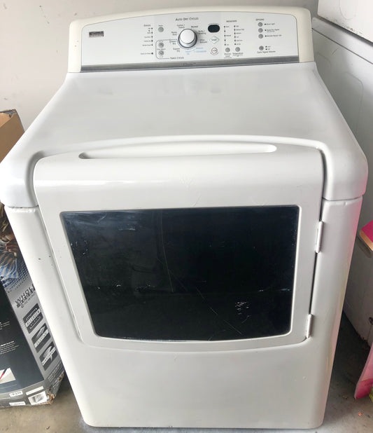 27 INCH Kenmore Elite Electric Front Load Dryer King Size Capacity , Used Condition , White