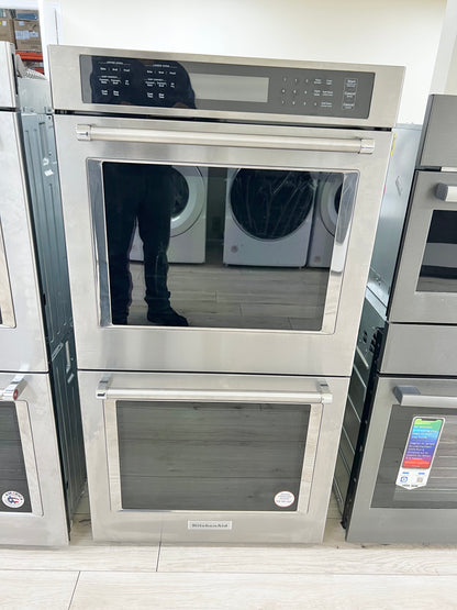 27 INCH KitchenAid  KOED527PSS Double Electric Wall Oven &nbsp;8.6 Cu. Ft. Total Oven Capacity, Air Fry, Even-Heat True Convection, Preheat, Integrated Meat Thermometer, Self-Close Doors, Self-Cleaning, Sabbath Star-K Stainless Steel * New Open Box *