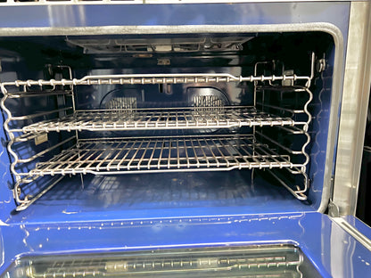 36 INCH WOLF  Professional Style Dual Fuel Gas Range 5.4 cu. ft. Dual Convection Oven, 6 Dual-Stacked Sealed Burners,Temperature Probe, Continuous Grates,  Natural Gas , Stainless Steel, Used Condition .