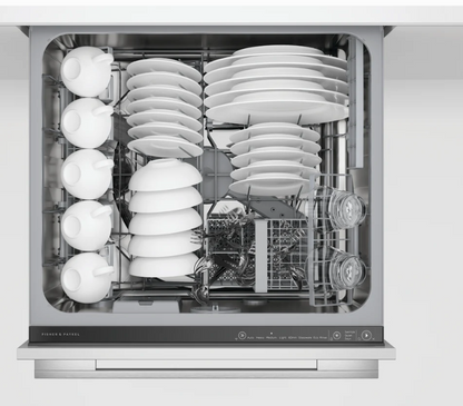 24 INCH Fisher and Paykel Professional Series  DD24DTX6PX1  Built-In Smart Double DishDrawer Dishwasher ,44dBA, Tall Top Drawer, Stainless Interior Drawer, Knock to Pause, Sanitize, Energy Star , Stainless Steel * New Open Box