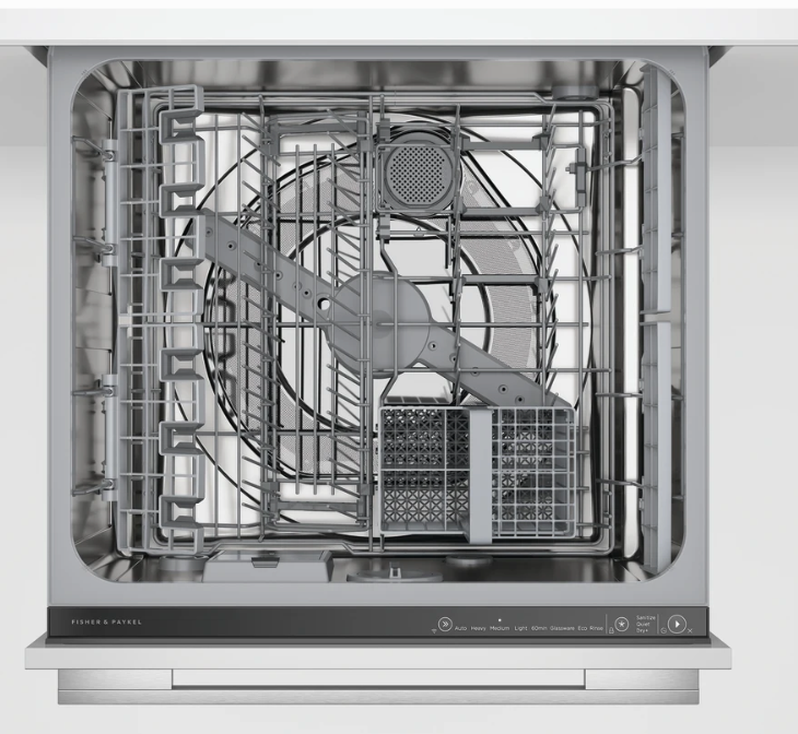24 INCH Fisher and Paykel Professional Series  DD24DTX6PX1  Built-In Smart Double DishDrawer Dishwasher ,44dBA, Tall Top Drawer, Stainless Interior Drawer, Knock to Pause, Sanitize, Energy Star , Stainless Steel * New Open Box