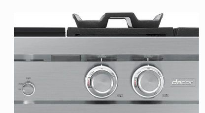 36 INCH Dacor Contemporary  DTT36M974LS  Gas Rangetop * New Open Box * 4 Sealed Burners, Continuous Grates, Auto Connected Hood, Simmer Sear Burners, Illumina Knobs, Electric Griddle , Stainless Steel, Natural Gas