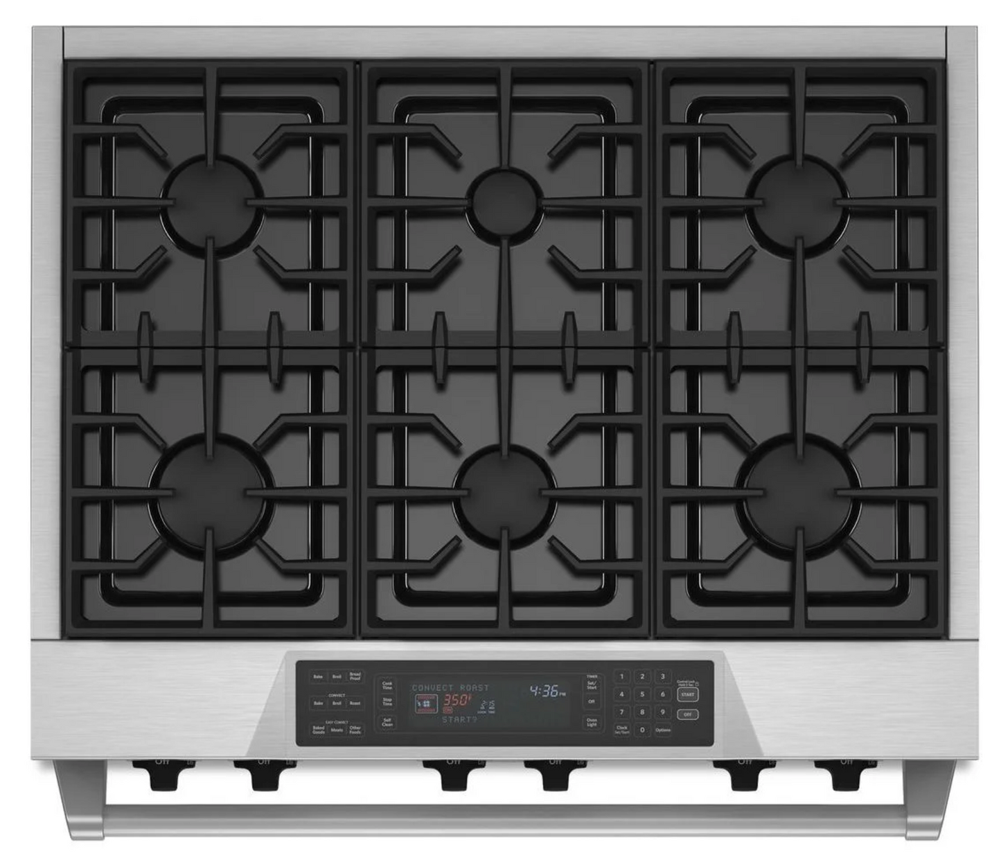 36 INCH Kitchenaid KDRS467VSS Dual Fuel Range * New Open Box * Stainless Steel , 6 Sealed Burners , Commercial Style , Continuous Grates , Hidden Bake Element, Proofing , Bread, Even Heat , 2 20k BTU Ultra Power Dual Flame Burners