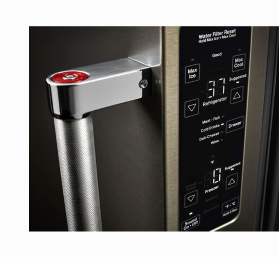 36 INCH KitchenAid KRFC704FPS French Door Refrigerator * New Open Box * 23.8 cu. ft., 3 Glass Shelves, Gallon Door Bins, Preserva Food Care System, Ice Water Dispenser, Auto Icemaker, Stainless Steel .
