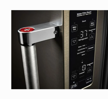 36 INCH KitchenAid KRFC704FPS French Door Refrigerator * New Open Box * 23.8 cu. ft., 3 Glass Shelves, Gallon Door Bins, Preserva Food Care System, Ice Water Dispenser, Auto Icemaker, Stainless Steel .