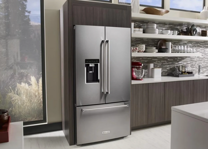 36 INCH KitchenAid KRFC704FPS French Door Refrigerator * New Open Box * 23.8 cu. ft., 3 Glass Shelves, Gallon Door Bins, Preserva Food Care System, Ice Water Dispenser, Auto Icemaker, Stainless Steel .
