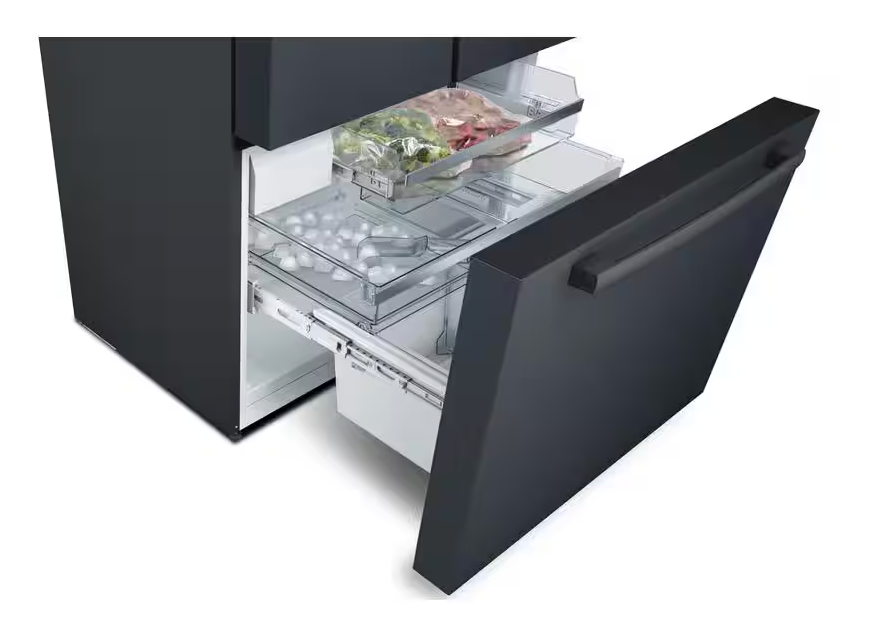 36 INCH Bosch 800 Series  B36CT80SNB Smart Counter Depth French Door Refrigerator  21 Cu. Ft., Wi-Fi, Ice Maker, Touch Control Panel, LED, Dual Evaporators,  ENERGY STAR Black Stainless, Used Condition