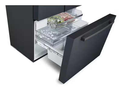 36 INCH Bosch 800 Series  B36CT80SNB Smart Counter Depth French Door Refrigerator  21 Cu. Ft., Wi-Fi, Ice Maker, Touch Control Panel, LED, Dual Evaporators,  ENERGY STAR Black Stainless, Used Condition