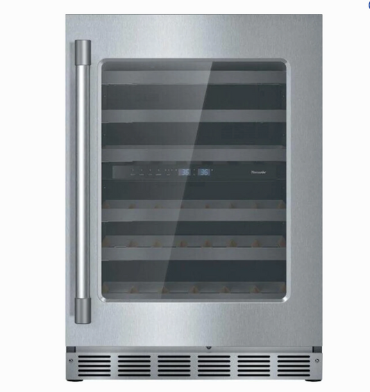 Thermador T24UW925RS 24 Inch Undercounter Dual Zone Wine Cooler 41 Bottle, Glass Door Stainless