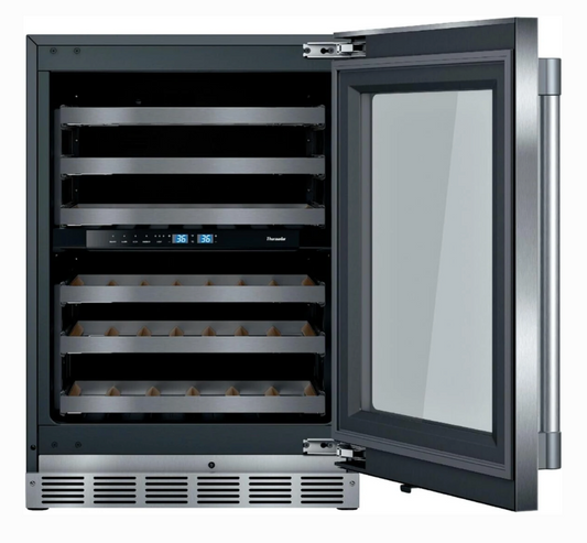 Thermador T24UW925RS 24 Inch Undercounter Dual Zone Wine Cooler 41 Bottle, Glass Door Stainless