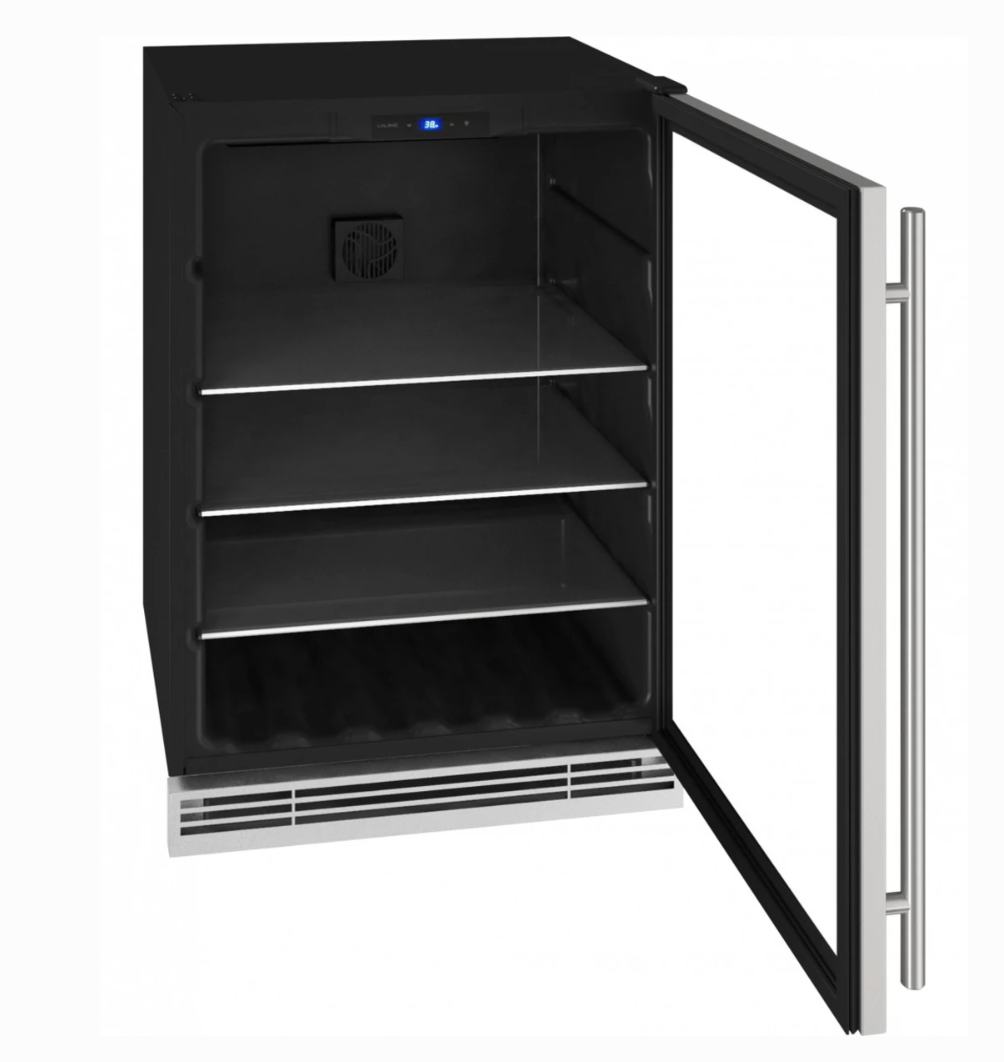 24 INCH U-Line  UHBV024SG01A Beverage Center , Wine Storage, Glass Door Stainless Frame, 115V, new open box