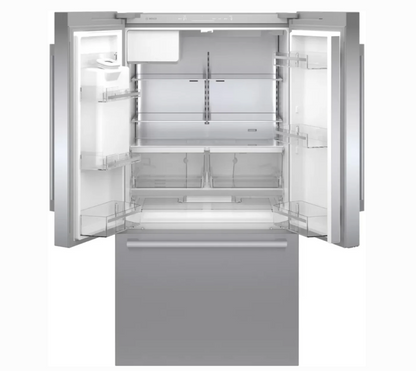 36 INCH Bosch 500 Series B36CD50SNS French Door Refrigerator * New Open Box *. Freestanding French Door Smart Refrigerator 21.6 Cu. Counter Depth, Ice Water, Ice Maker,  Ultra Clarity Pro, Air Fresh, Home Connect, ENERGY STAR , Stainless Steel
