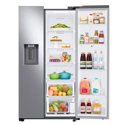 36 INCH Samsung RS27T5561SR Side by Side Refrigerator  Family Hub, Alexa Built-In,  In-Door Ice Maker,  Filtered Water/Ice Dispenser,  ENERGY STAR , Fingerprint Resistant Stainless Steel  * New Open Box *