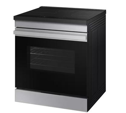 30 INCH Samsung BESPOKE NSI6DG9300SR Slide-In Induction Range 6.3 Cu. Ft. Oven, Air Fry,  Convection, Auto Conversion, Proof,  Storage Drawer, Self  Steam Clean, Sabbath,  ADA , ENERGY STAR  * New Open Box  *