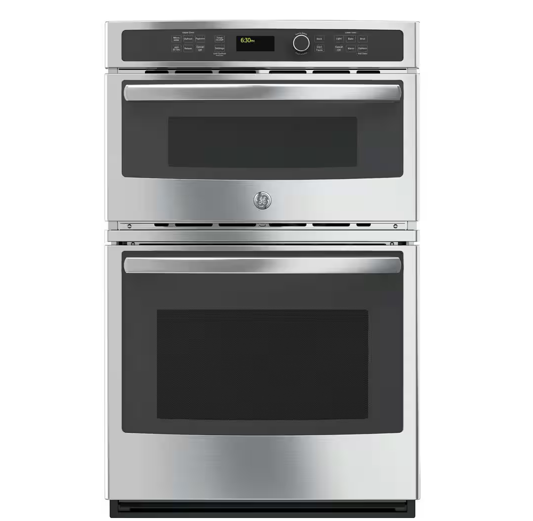 27 INCH GE JK3800SHASS Combination Microwave Wall Oven New Open Box * Built In ,  Sensor Cooking Controls , Bake Element , Broil Element,  Glass Touch Controls , GE Fits Guaranteed !  Self Clean with Steam , Stainless Steel .