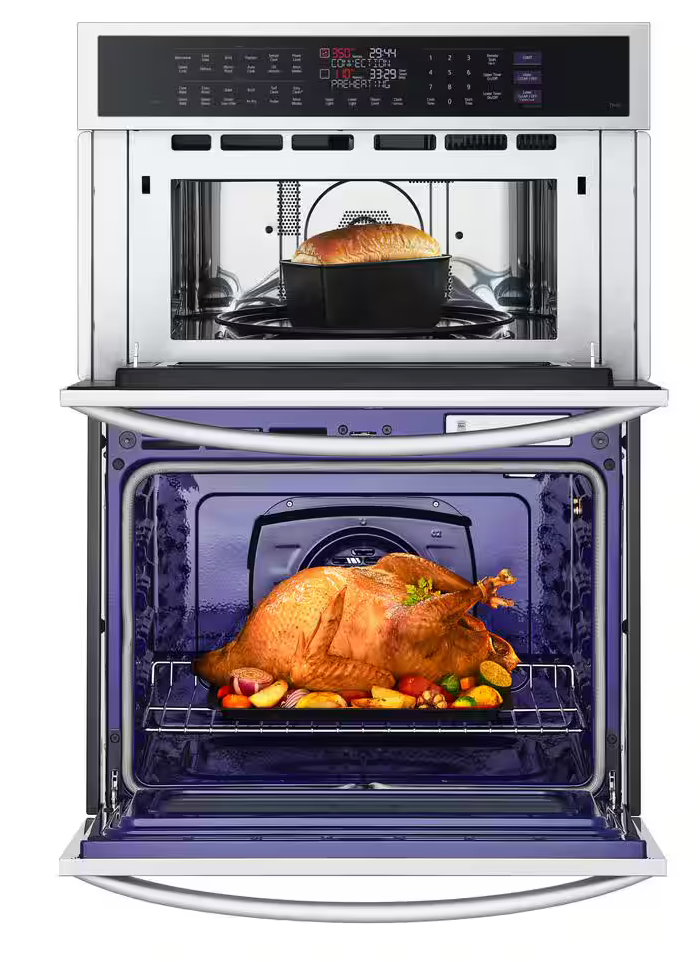 30 INCH LG WCEP6427F Microwave Wall Oven Combo * NEW OPEN BOX * Built In Smart Combination Wall Oven ,  6.4 Cu Ft , True Convection , AIR FRY , Thin Q ,  Backlift Touch Glass Controls , Infrared Heating ,  Speed Oven , Stainless Steel .