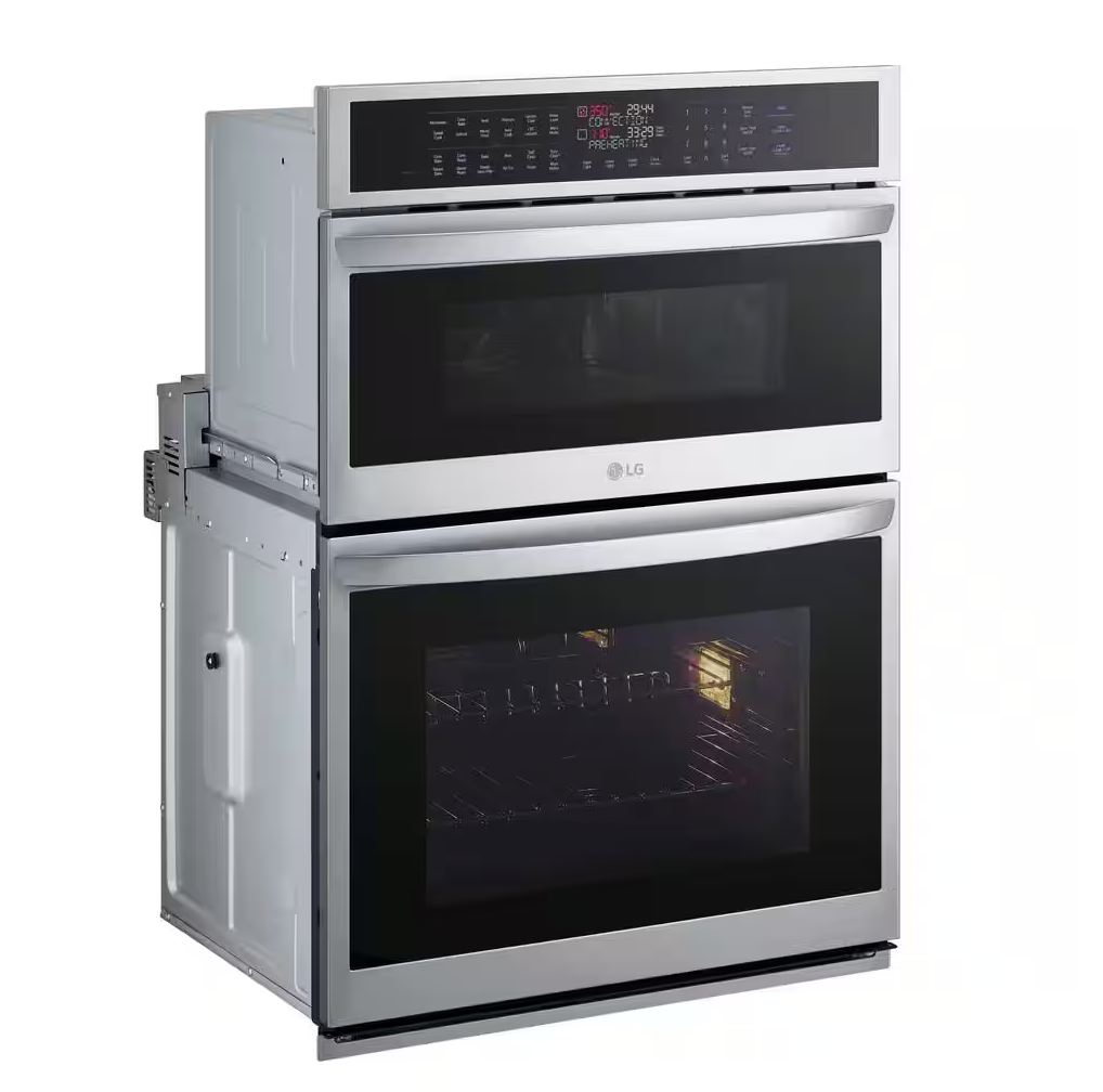 30 INCH LG WCEP6427F Microwave Wall Oven Combo * NEW OPEN BOX * Built In Smart Combination Wall Oven ,  6.4 Cu Ft , True Convection , AIR FRY , Thin Q ,  Backlift Touch Glass Controls , Infrared Heating ,  Speed Oven , Stainless Steel .