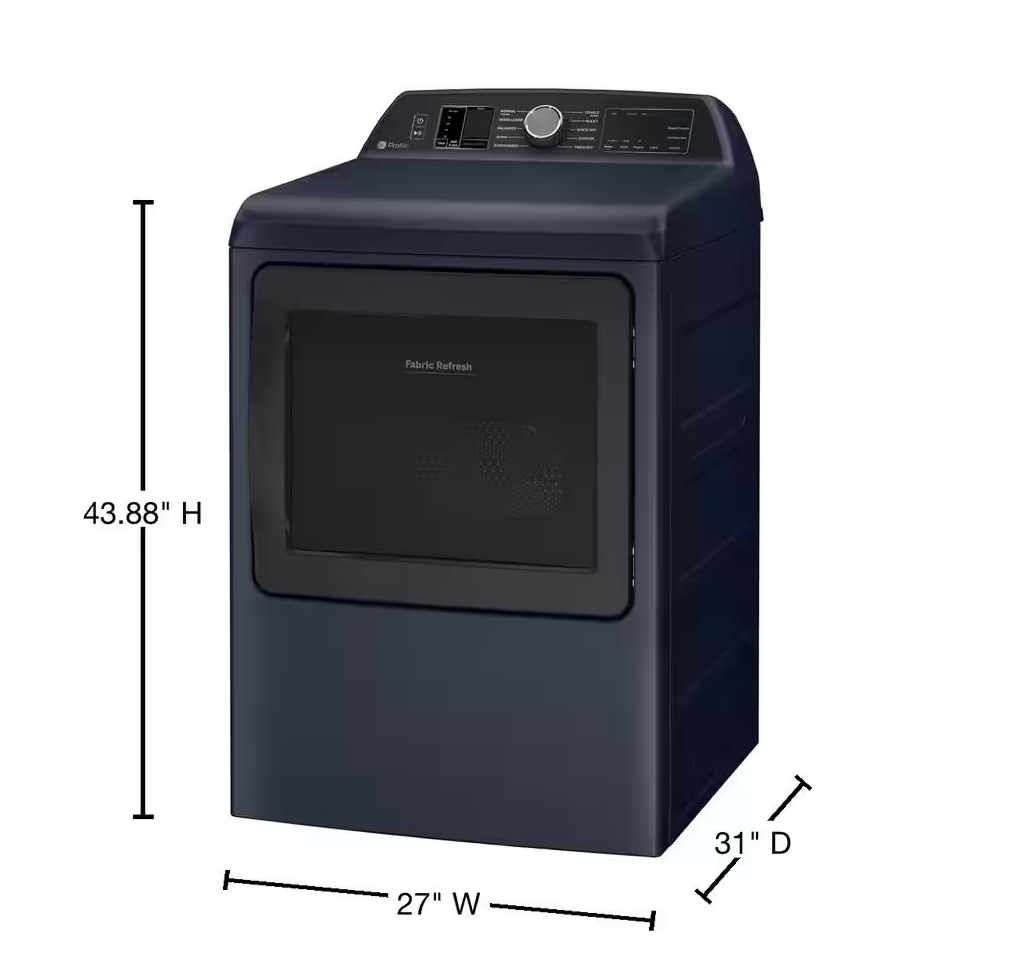 27 INCH GE Profile PTD90GBPT1RS Gas Dryer Sapphire Blue * New Open Box *