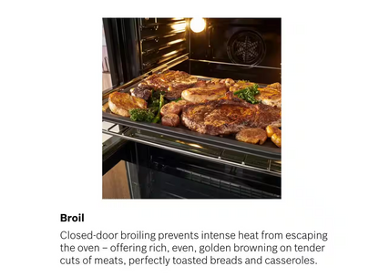 30 INCH Bosch 800 Series HBL8743UC Microwave Oven Combo Black Stainless Steel * New Open Box *  Self Clean , Meat Probe , Fast Pre-Heat, Telescopic Racks., Speed Oven,WIFI,Proof Mode,Glide Racks